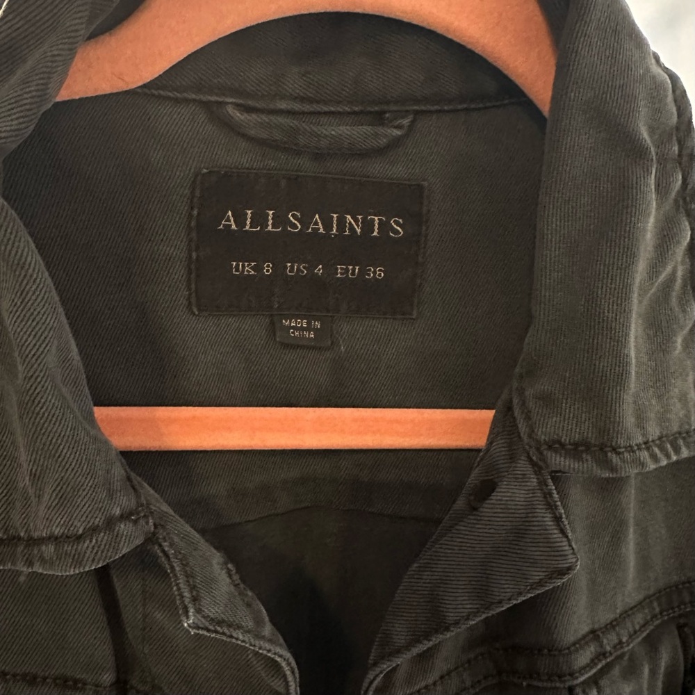 all saints cropped denim jacket - Picture 3 of 3